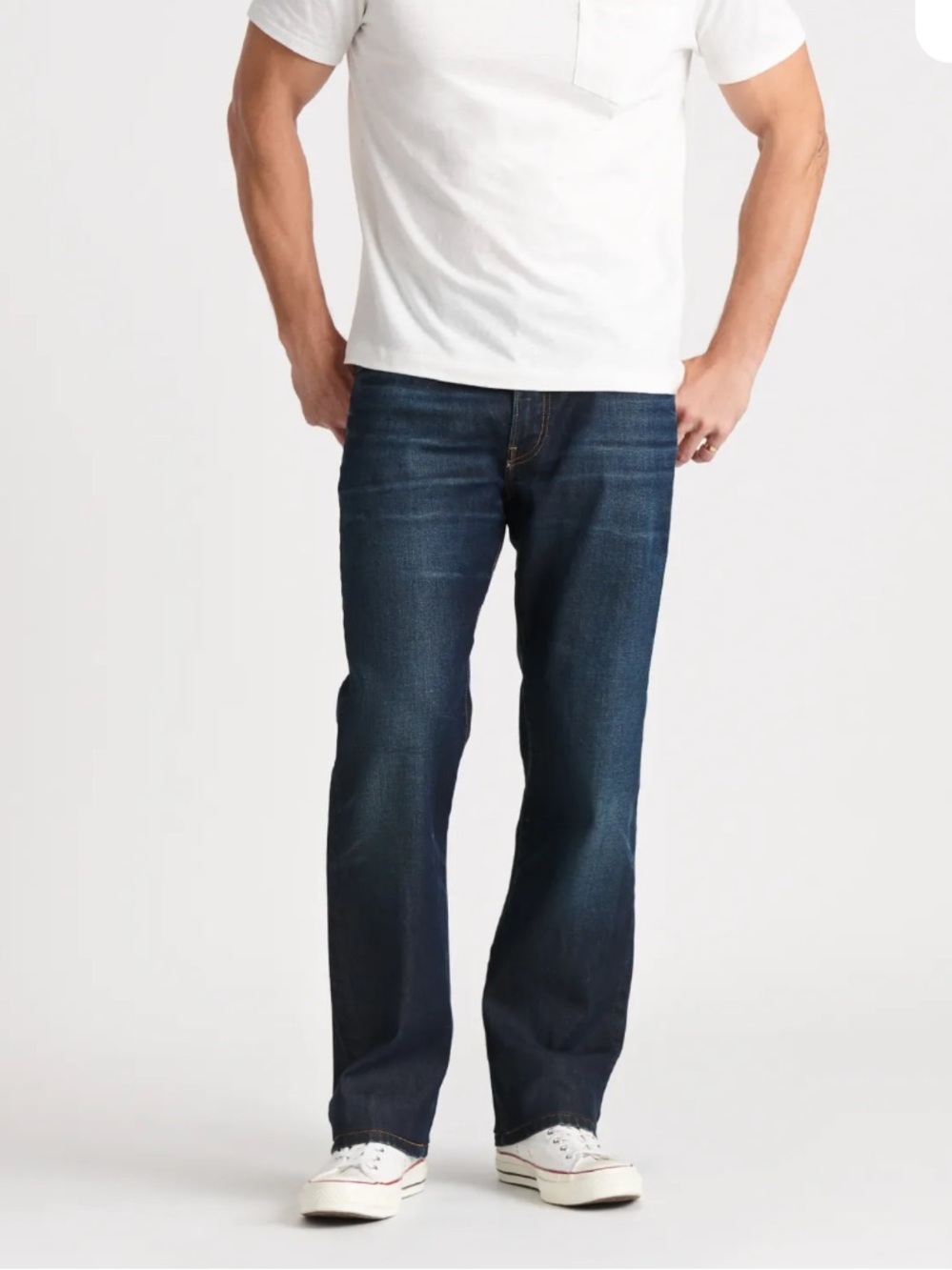 Lucky Men's Dark Blue Relaxed Straight-Leg Jeans Size 38/30